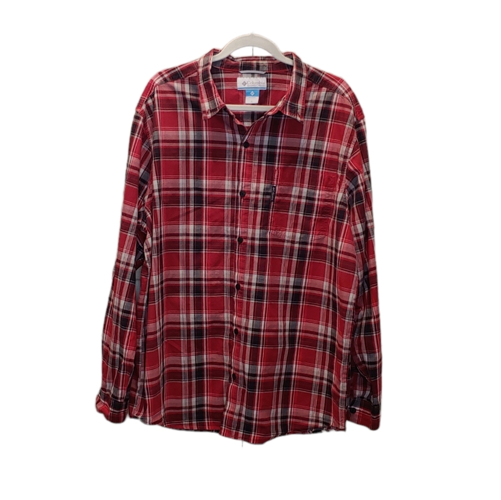 Columbia Mens Plaid casual multicolor button down longsleeve shirt size XL